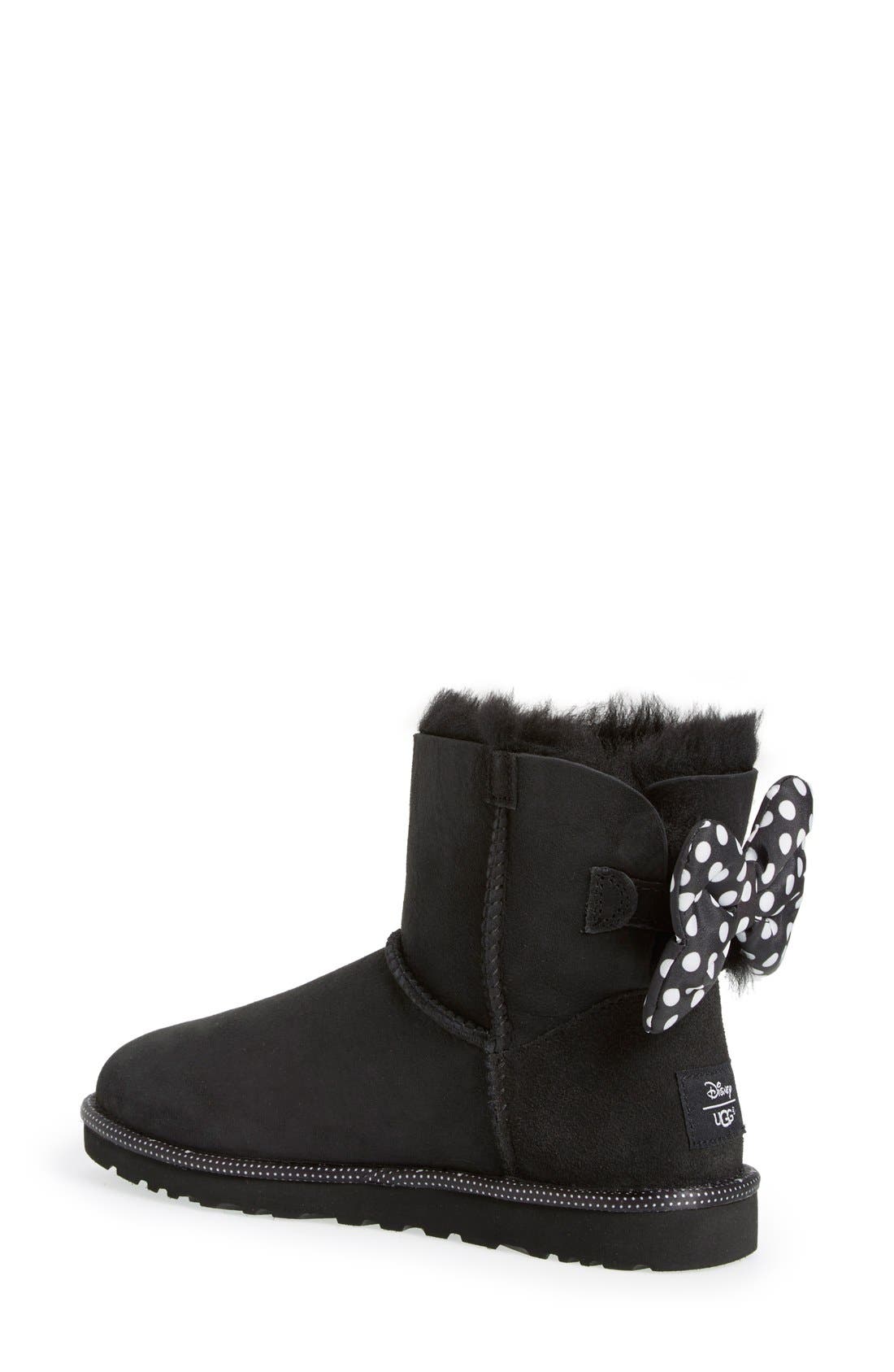 Disney® 'Sweetie Bow' Boot, Alternate, color, BLACK SUEDE