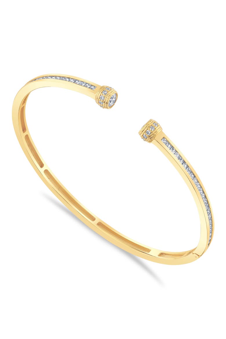 Brilliant Twisted Rope Bangle, Alternate, color, 18 KT YELLOW GOLD CLEAR CZ