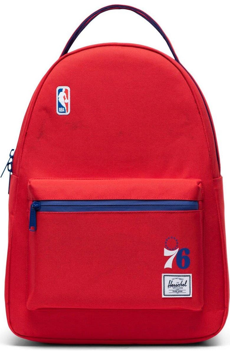 Herschel Supply Co. Red Philadelphia 76ers Nova Mid-Size Backpack, Main, color,