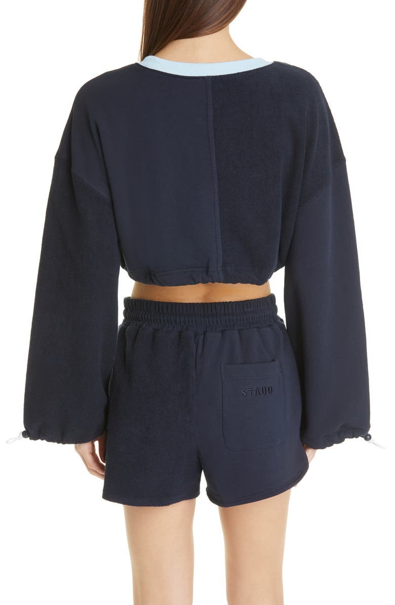 STAUD Crop Bungee Sweatshirt, Alternate, color, Deep Sea