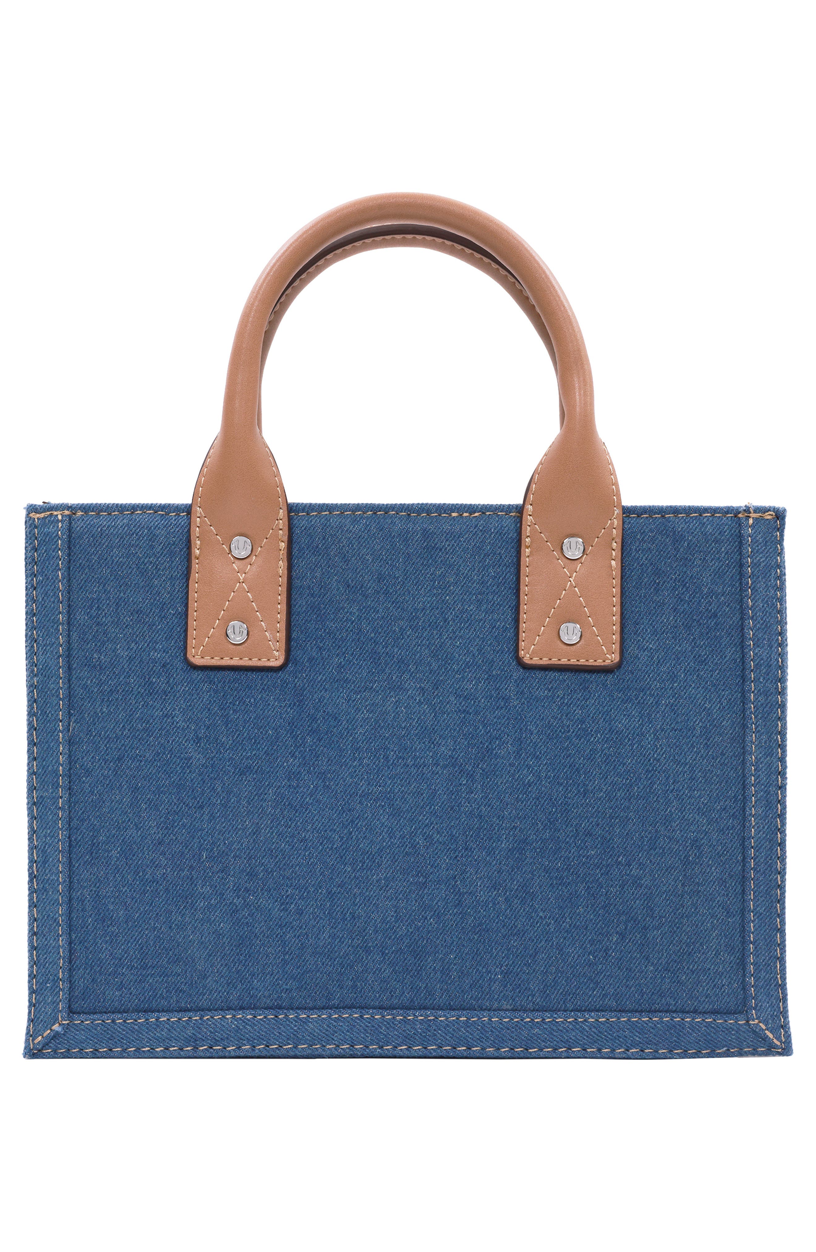 True Religion Quilted Horseshoe Tote Bag, Alternate, color, Medium Blue