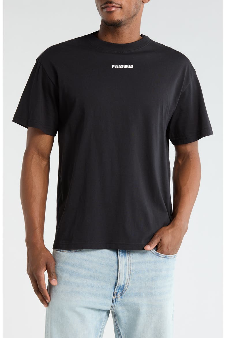 Wordmark Logo Cotton T-Shirt, Main, color, BLACK