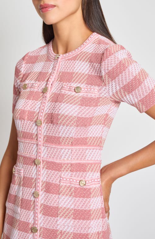 Misook Modern Fit Tweed Sheath Dress In Honey Suckle