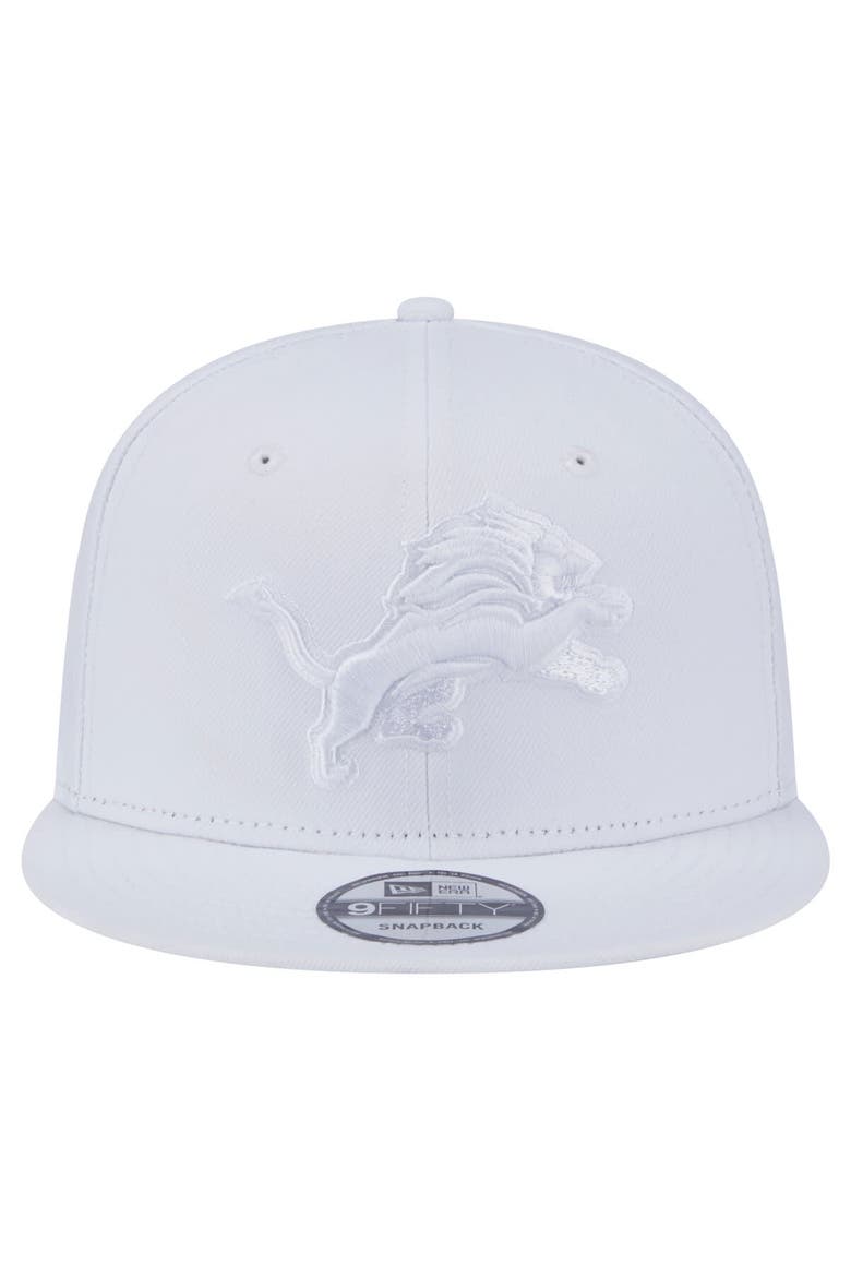 Men's New Era Detroit Lions Main White on White 9FIFTY Snapback Hat, Alternate, color, White