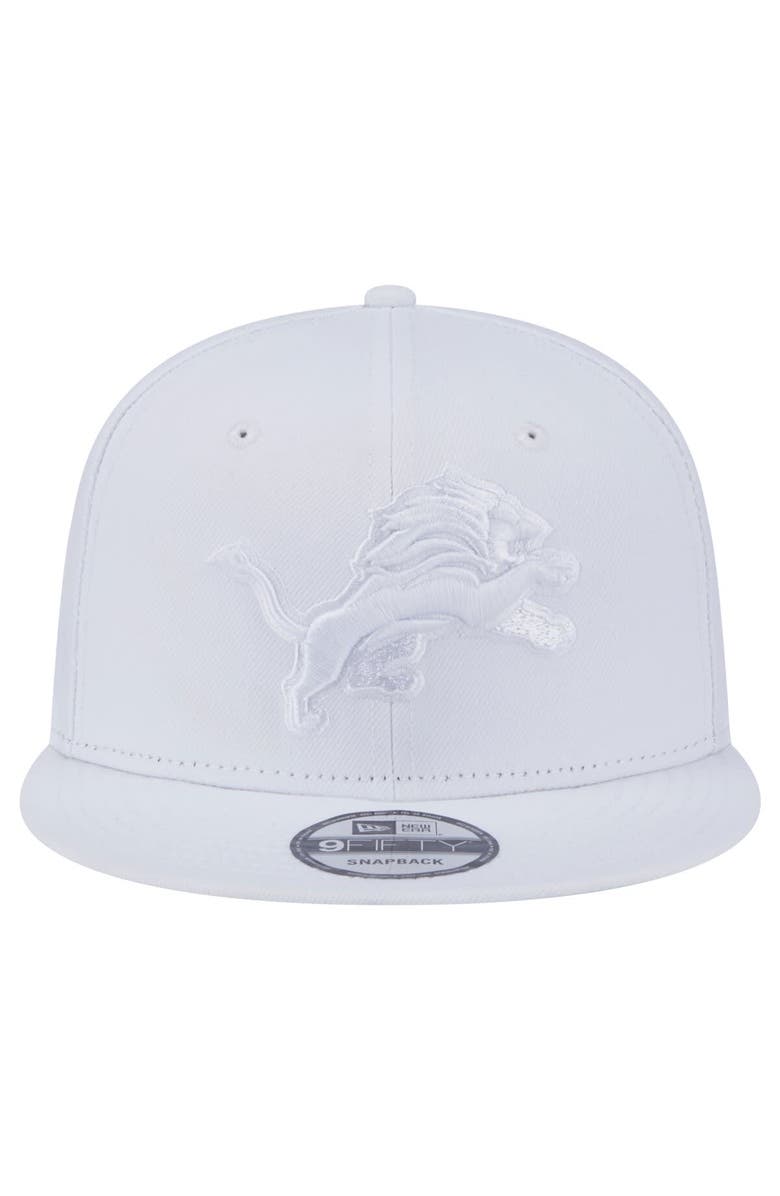 New Era Men's New Era Detroit Lions Main White on White 9FIFTY Snapback Hat, Alternate, color, White