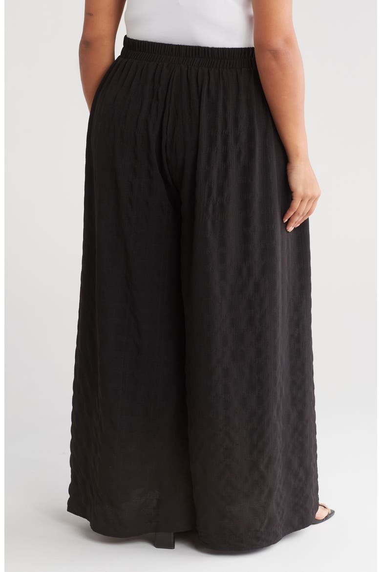 Textured Ankle Wide Leg Pants, Alternate, color, BLACK