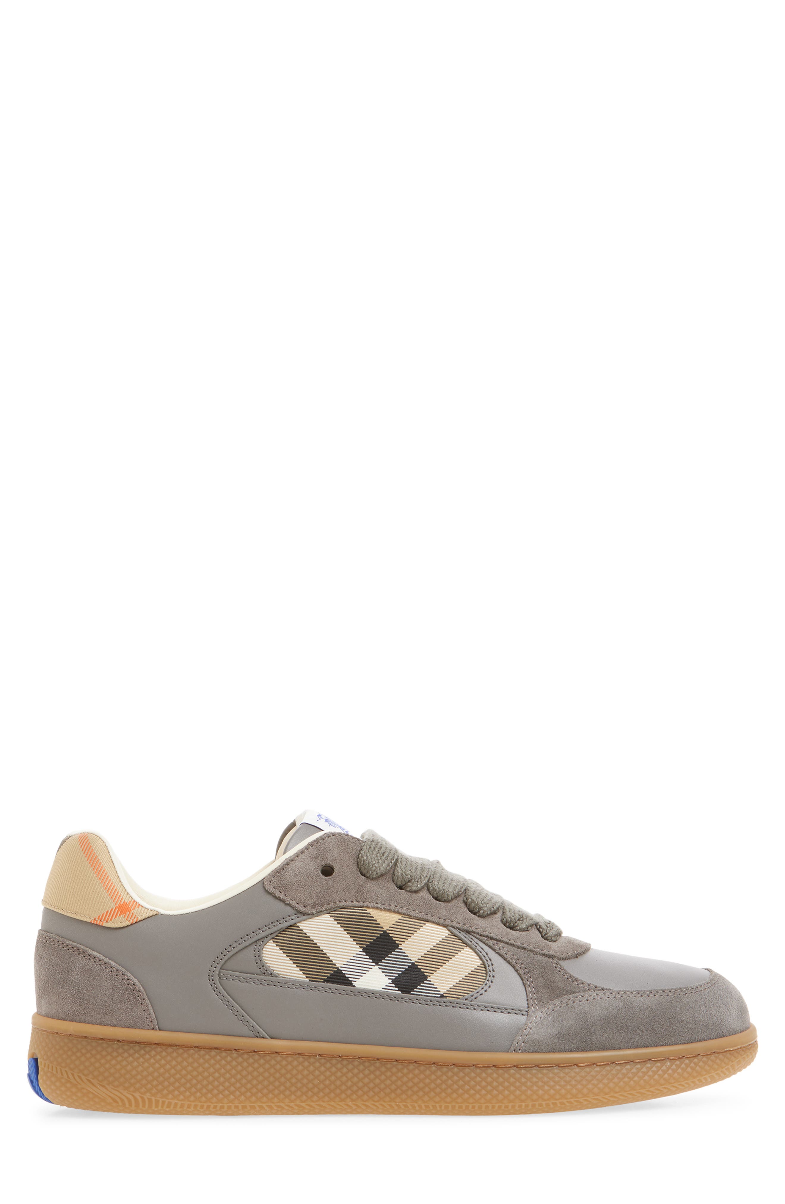 Burberry Terrace Check Leather & Canvas Sneaker, Alternate, color, 