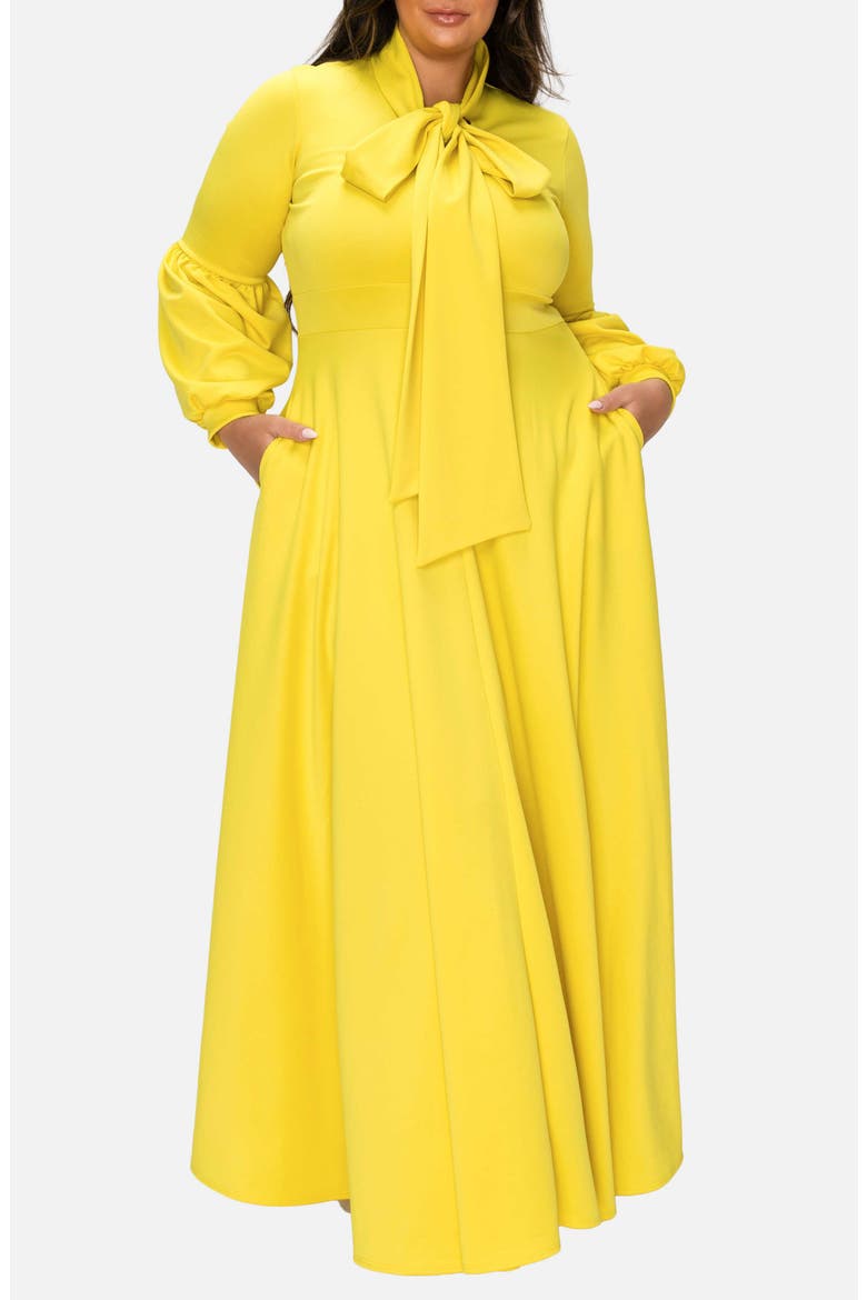 L I V D Bella Donna Long Sleeve Ribbon Tie Dress (Women) | Nordstrom