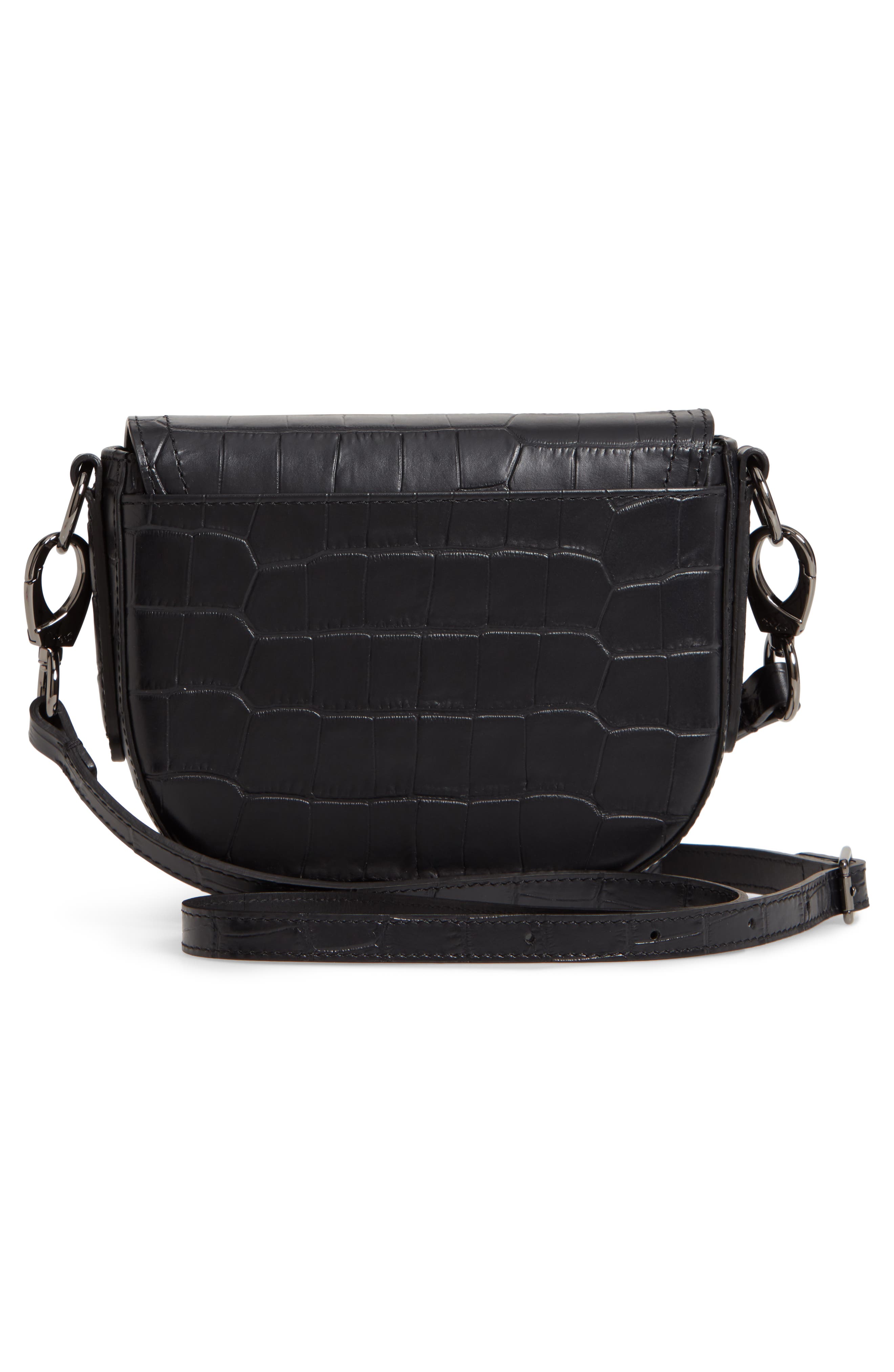 Longchamp Small Cavalcade Crocodile Embossed Leather Crossbody Bag, Alternate, color, 