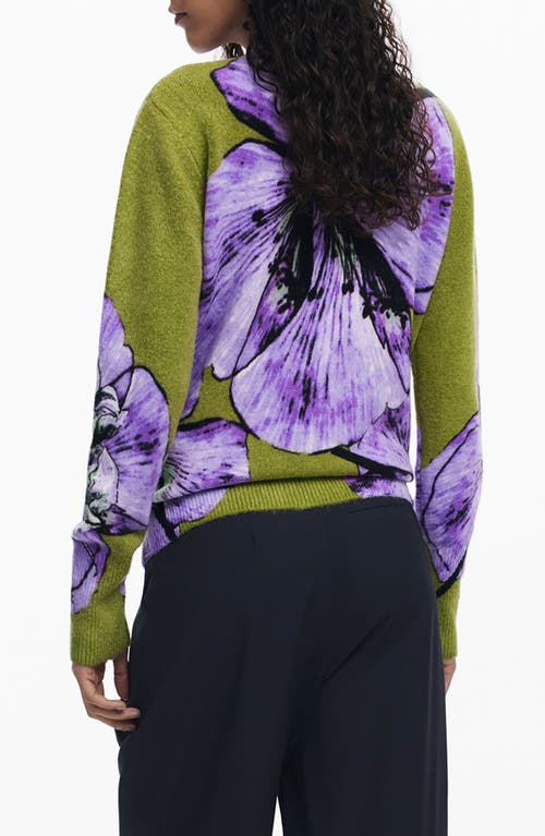 Desigual Floral Print Crewneck Sweater In Multi