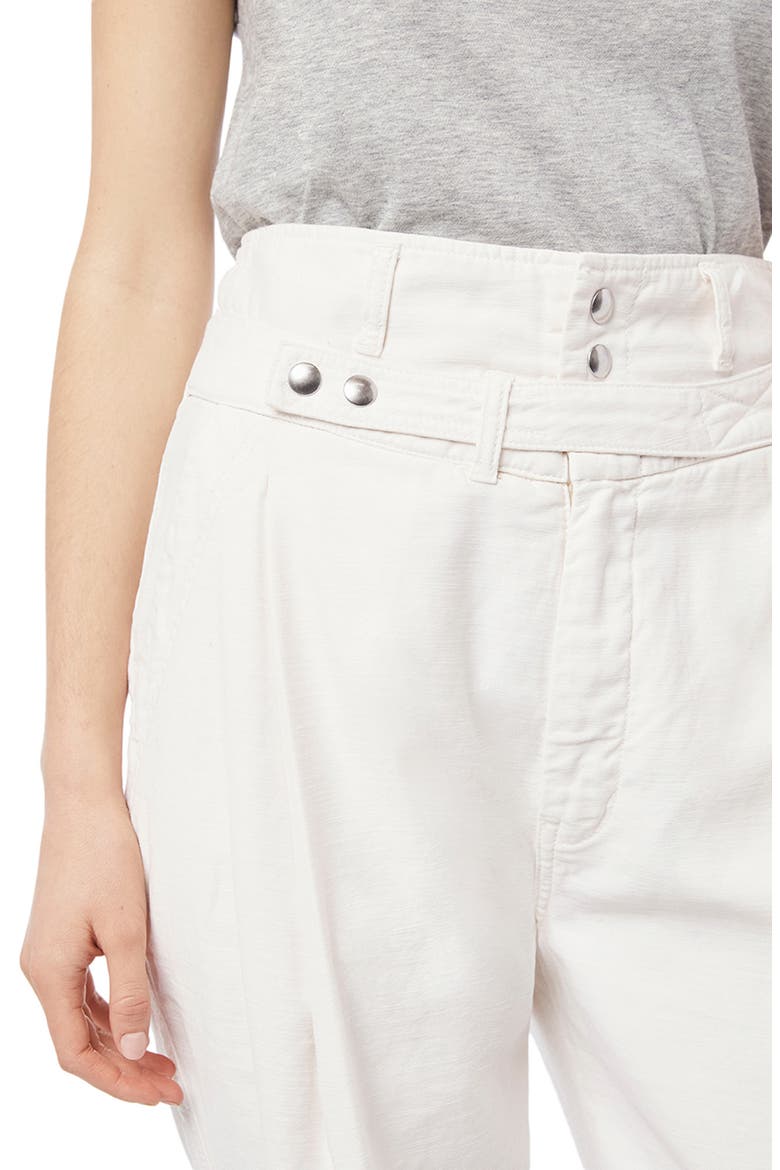 Twist Seam Belted Tapered Trousers, Alternate, color, BLANC