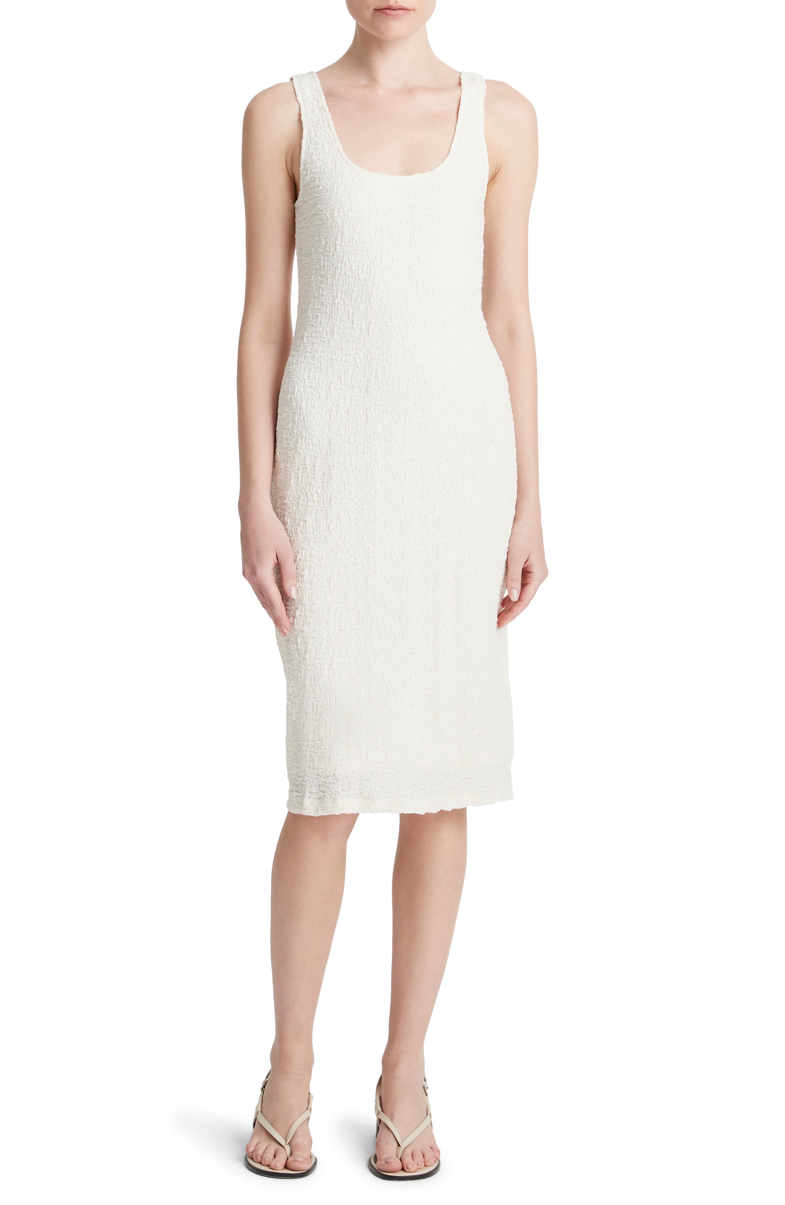 Vince Textured Cotton Blend Tank Dress
