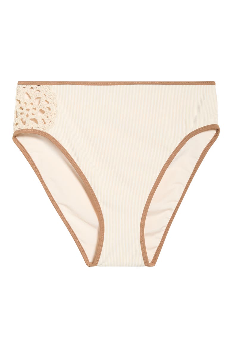 High Waist Bikini Bottoms, Alternate, color, WHITE SAND