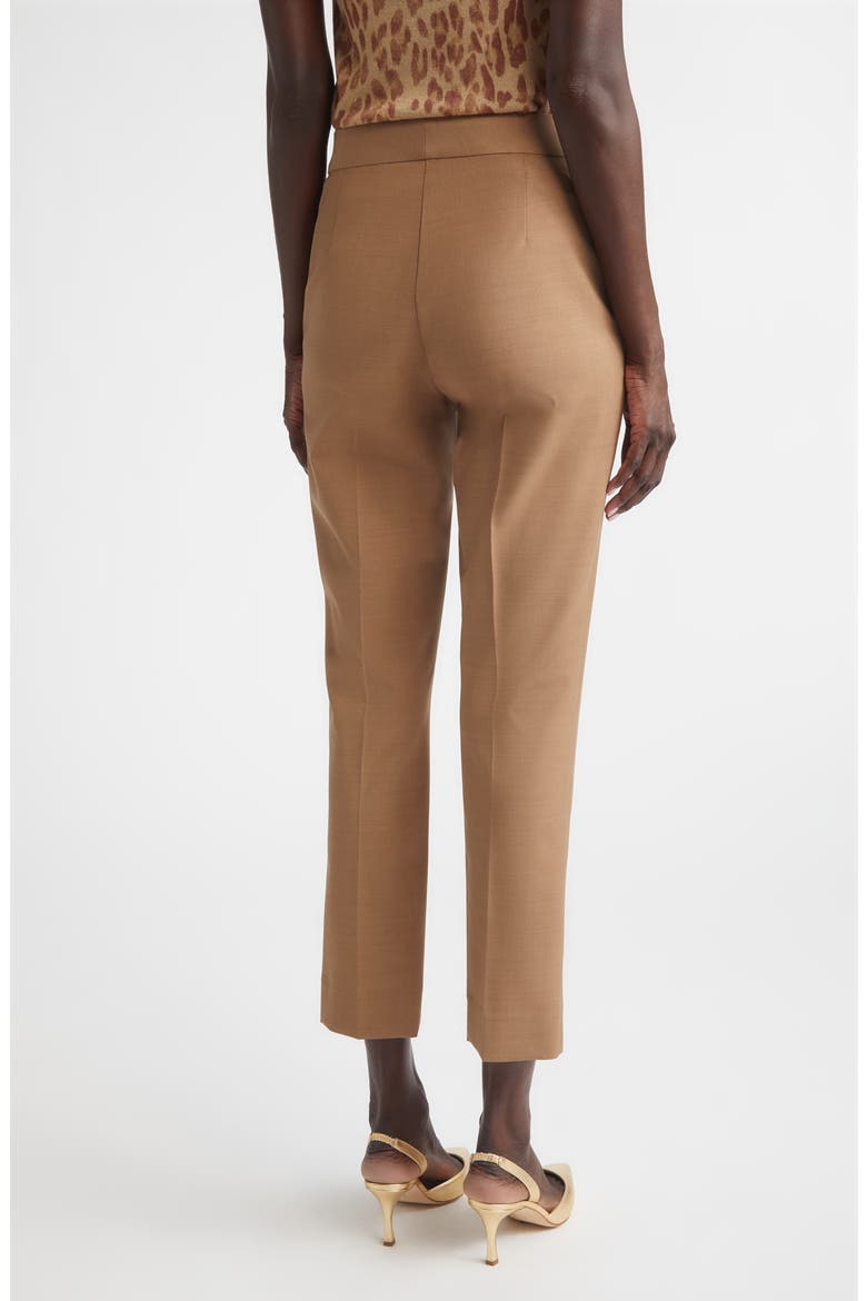 Mélange Wool Blend Stretch Twill Crop Pants, Alternate, color, CAMEL MELANGE