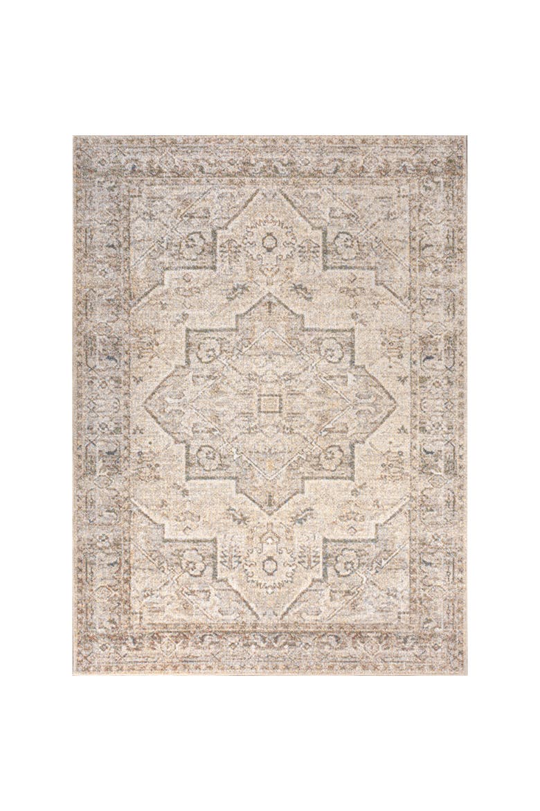 Koda Vintage Native American Medallion Machine-Washable Area Rug, Alternate, color, Cream/Brown
