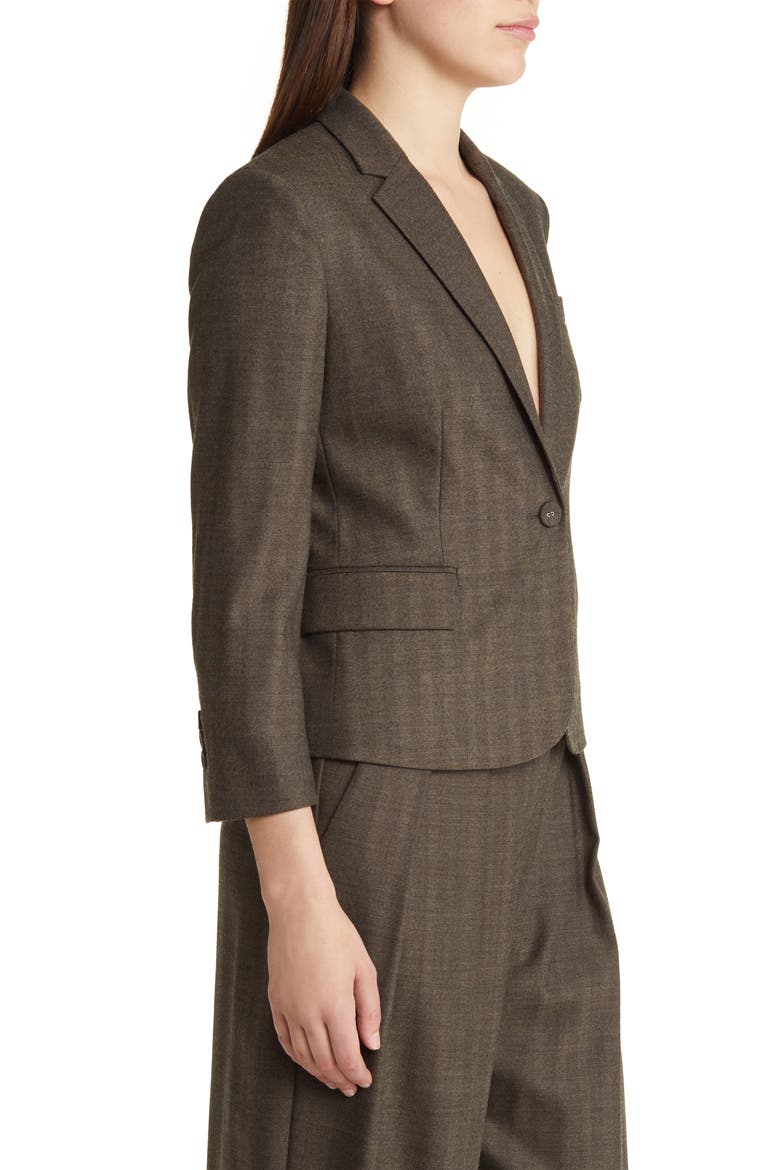 Chevron Wool Blend Shrunken Blazer, Alternate, color, BLACK MULTI
