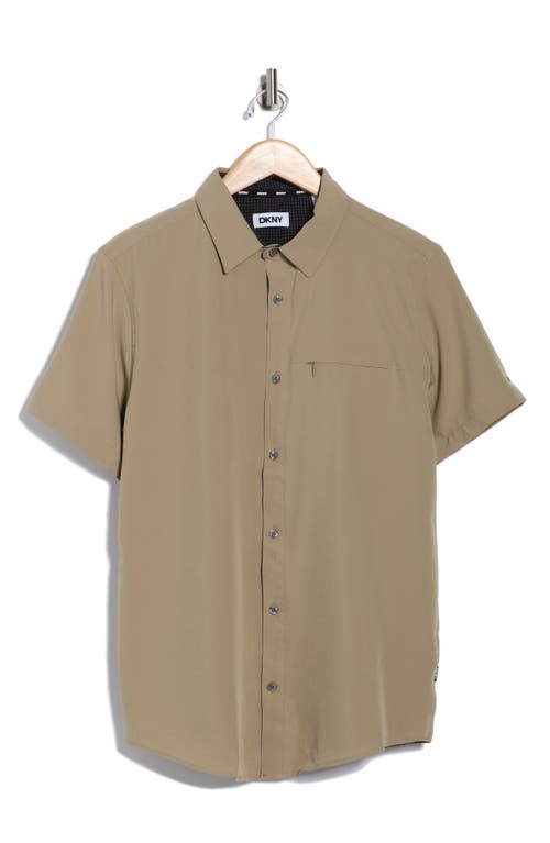 Dkny Sportswear Lenox Short Sleeve Button-up Shirt In Brown