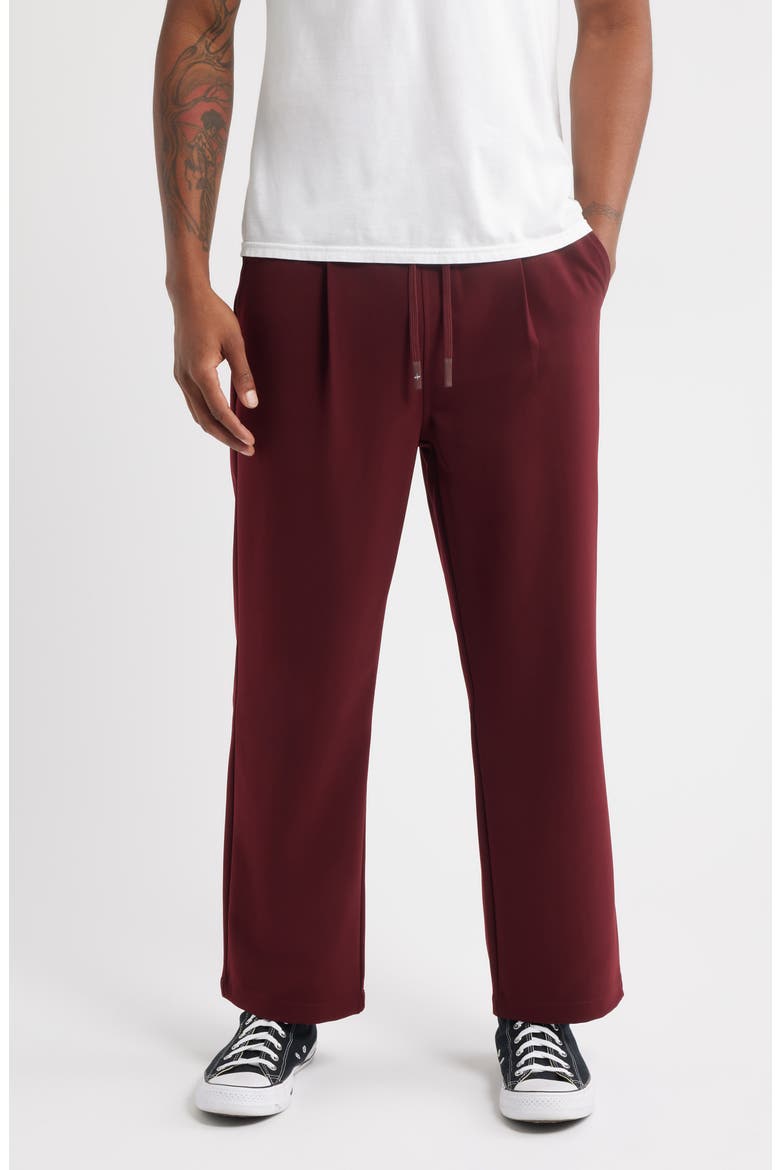 Veloce Cotton Neoprene Track Pants, Main, color, MERLOT