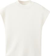 MANGO Short Sleeve Mock Neck Sweater