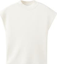 MANGO Short Sleeve Mock Neck Sweater