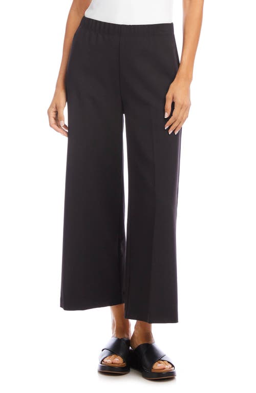 Karen Kane Petite Cropped Wide Leg Pants In Black