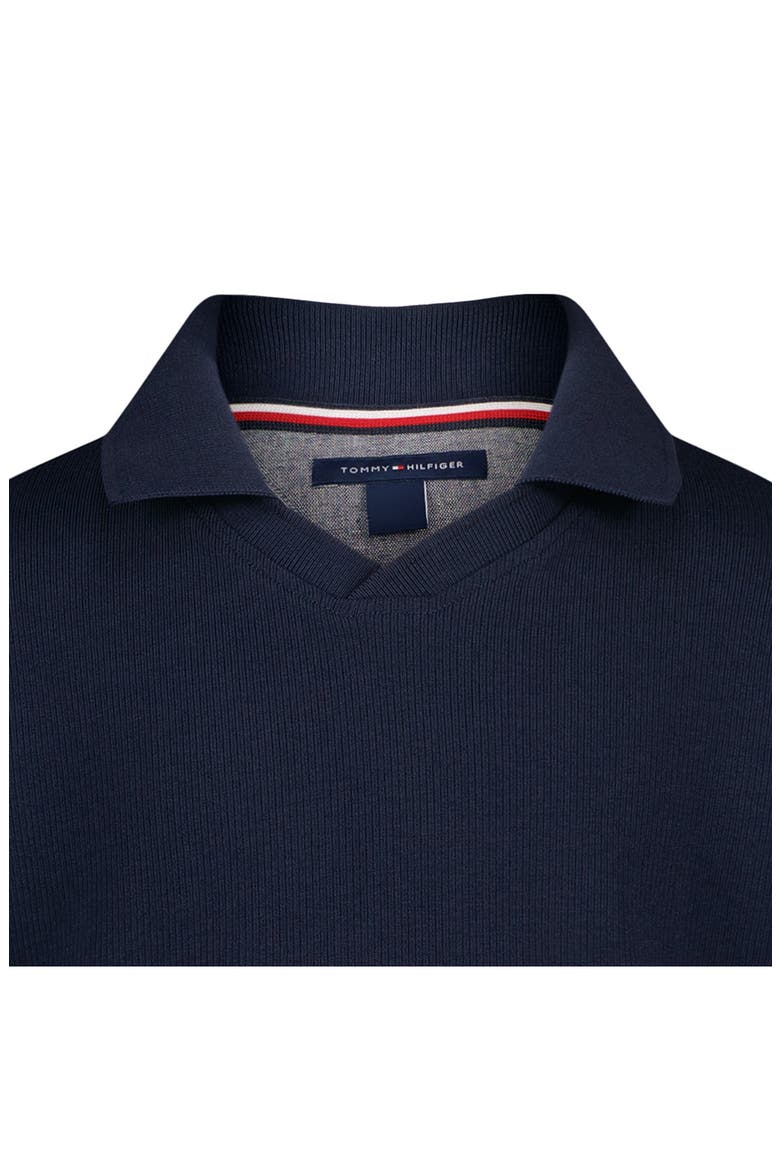 Kids' Rib Knit Johnny Collar Polo, Alternate, color, NAVY BLAZER
