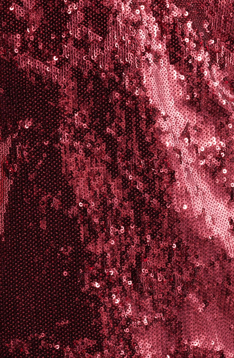 BOSS Sequin Mock Neck Top, Alternate, color, Deep Ruby