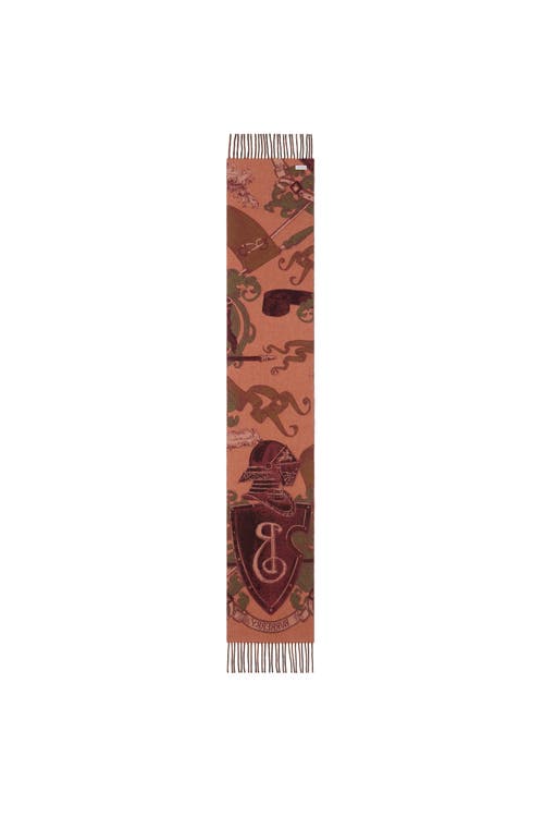 Burberry Etched Knight Cashmere Scarf In Multi