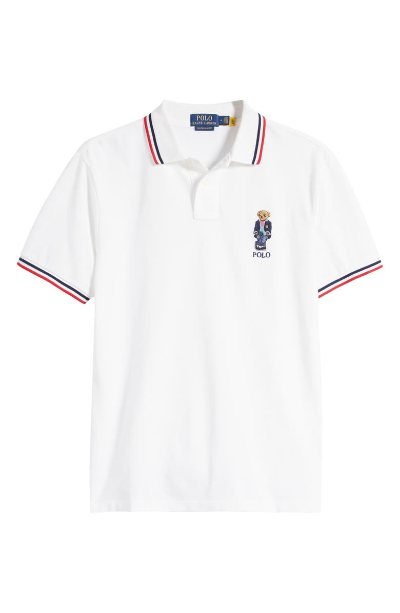Polo Ralph Lauren Embroidered Polo Bear Tipped Piqué Polo, Alternate, color, 