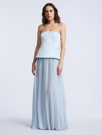 Strapless Peplum Gown
