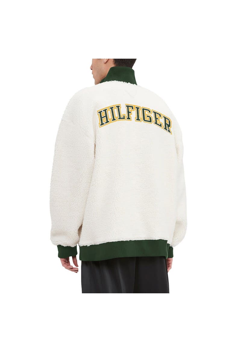 Men's Tommy Hilfiger  Cream Green Bay Packers Jordan Sherpa Quarter-Zip Sweatshirt, Alternate, color, Cream