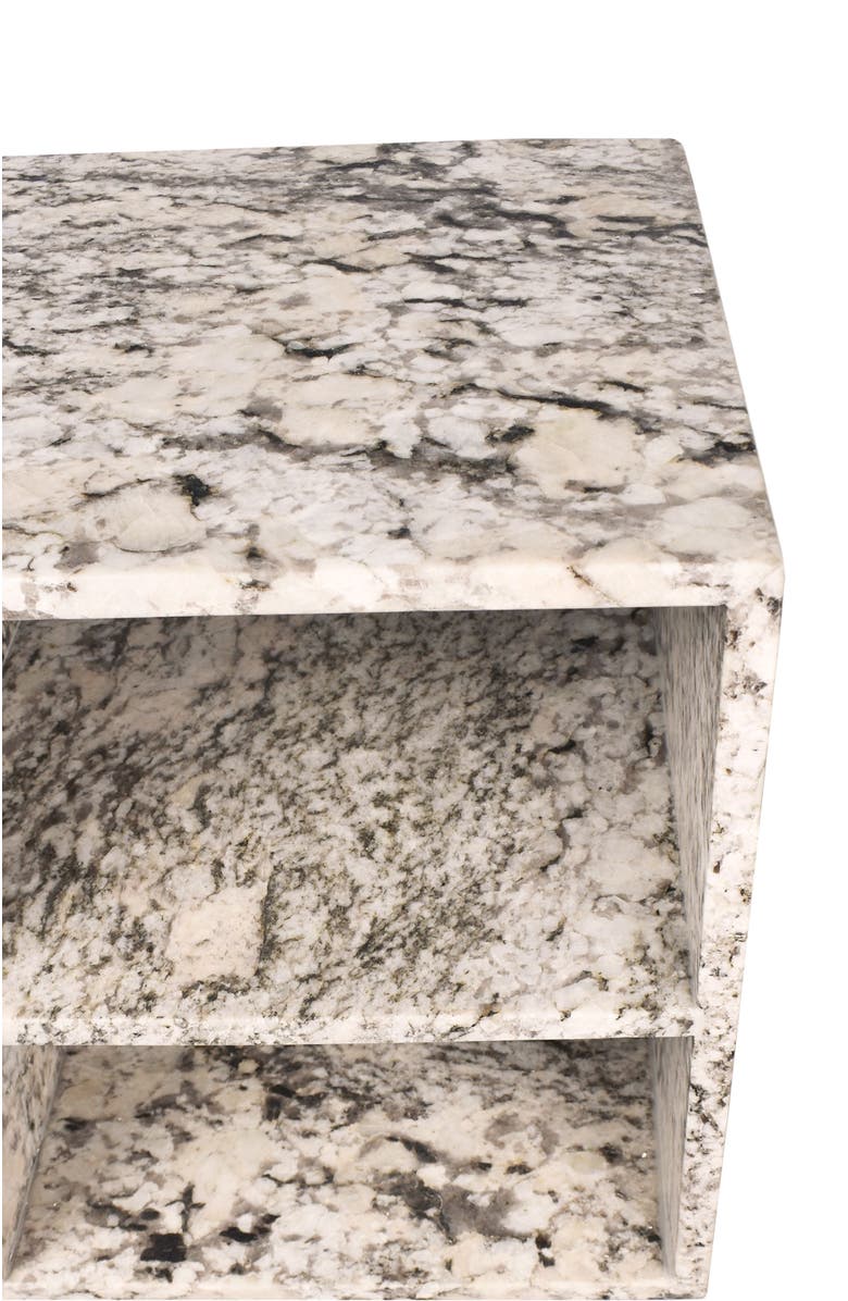 JONATHAN Y Sloane 20" Modern Natural Marble Handmade Rectangular 2-Shelf End Table, Alternate, color, Beige/Dark Taupe