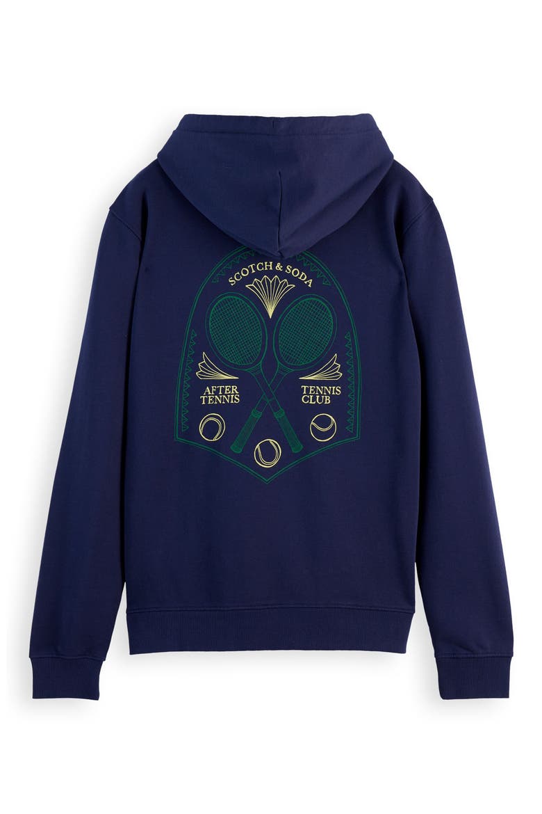 Scribble Cotton Graphic Hoodie, Alternate, color, NAVY