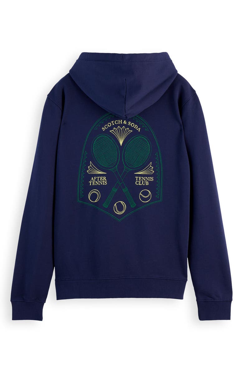 Scotch & Soda Scribble Cotton Graphic Hoodie, Alternate, color, Navy