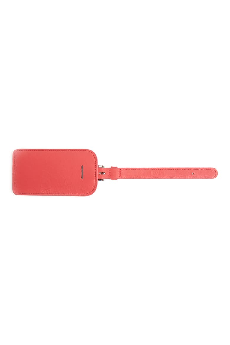 Leather Luggage Tag, Alternate, color, RED