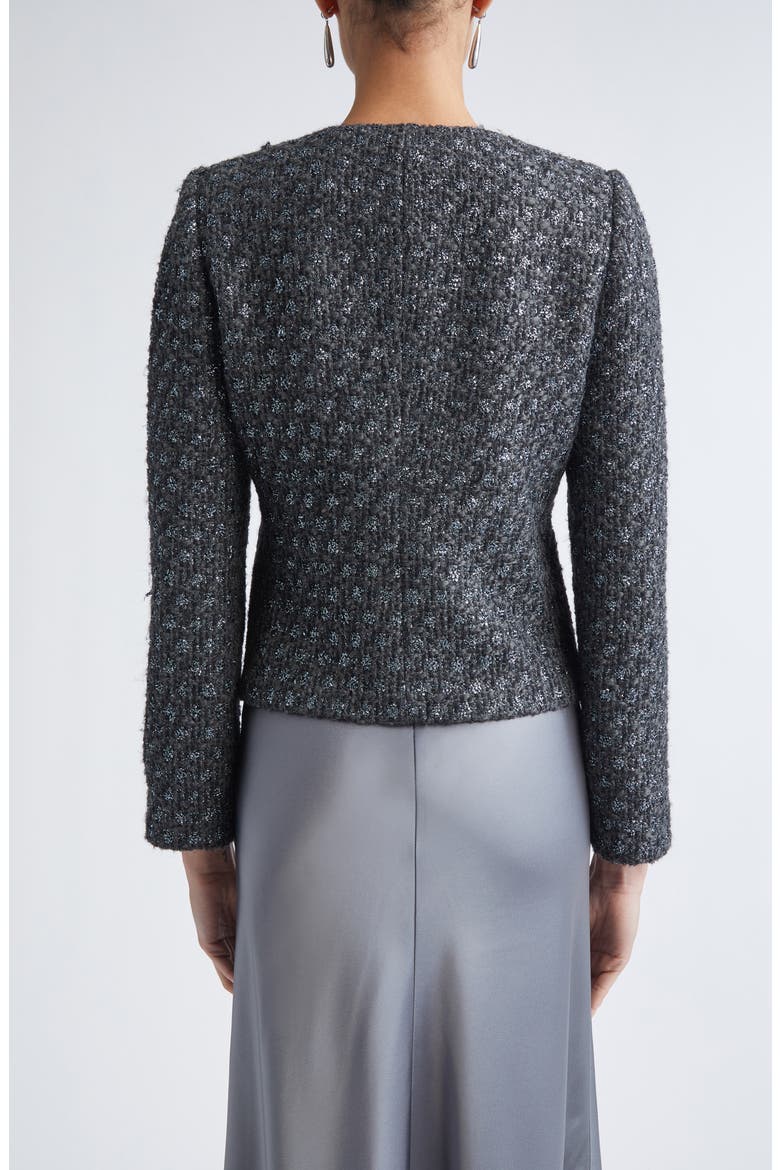 Metallic Wool Blend Knit Jacket, Alternate, color, PEWTER LUREX MULTI