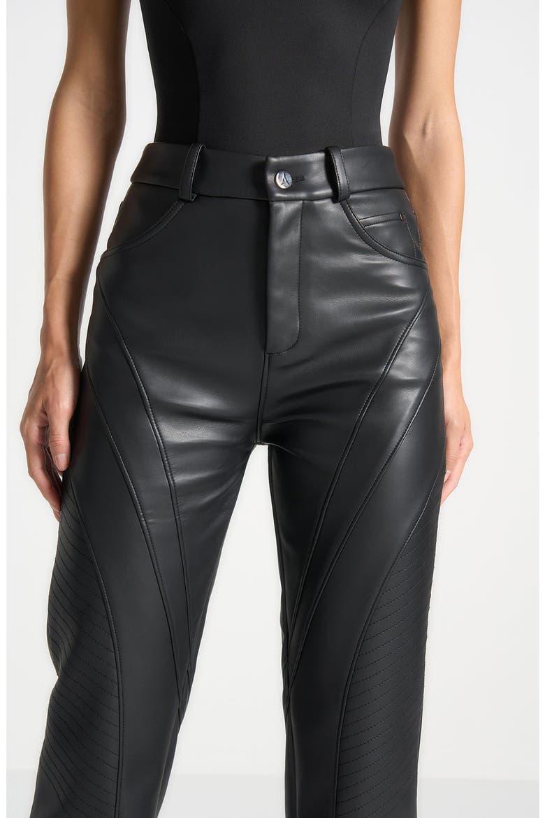 Leather Biker Trousers, Alternate, color, Black