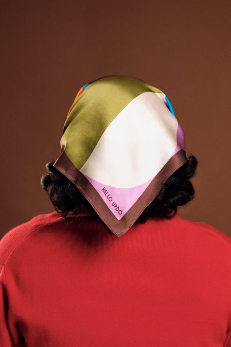 100% Silk Head Scarf, Alternate, color, Multicolored