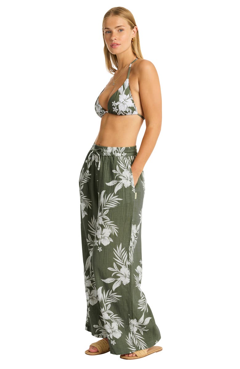 Sea Level Aloha Wide Leg Cover-Up Pants, Alternate, color, 