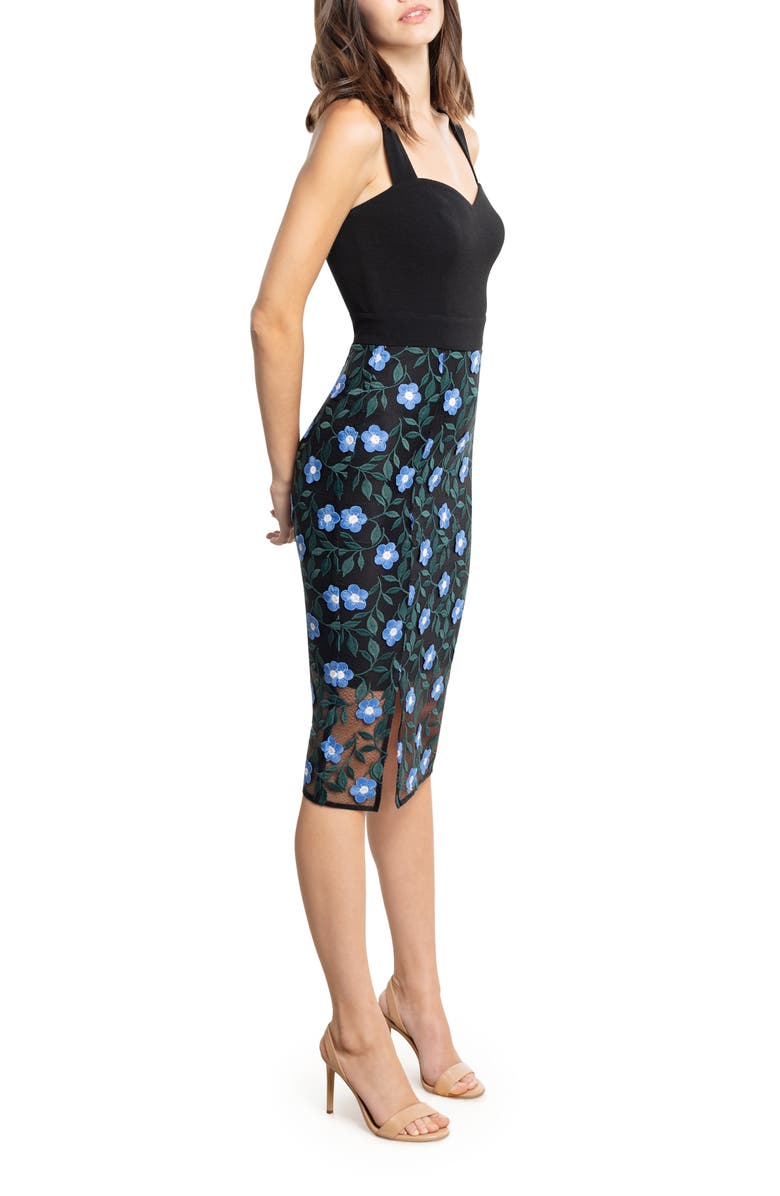 Dress the Population Ellina Embroidered Floral Body-Con Dress, Alternate, color, 