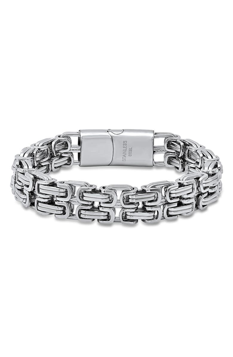 HMY JEWELRY Men's Stainless Steel Double Chain Bracelet, Main, color, 