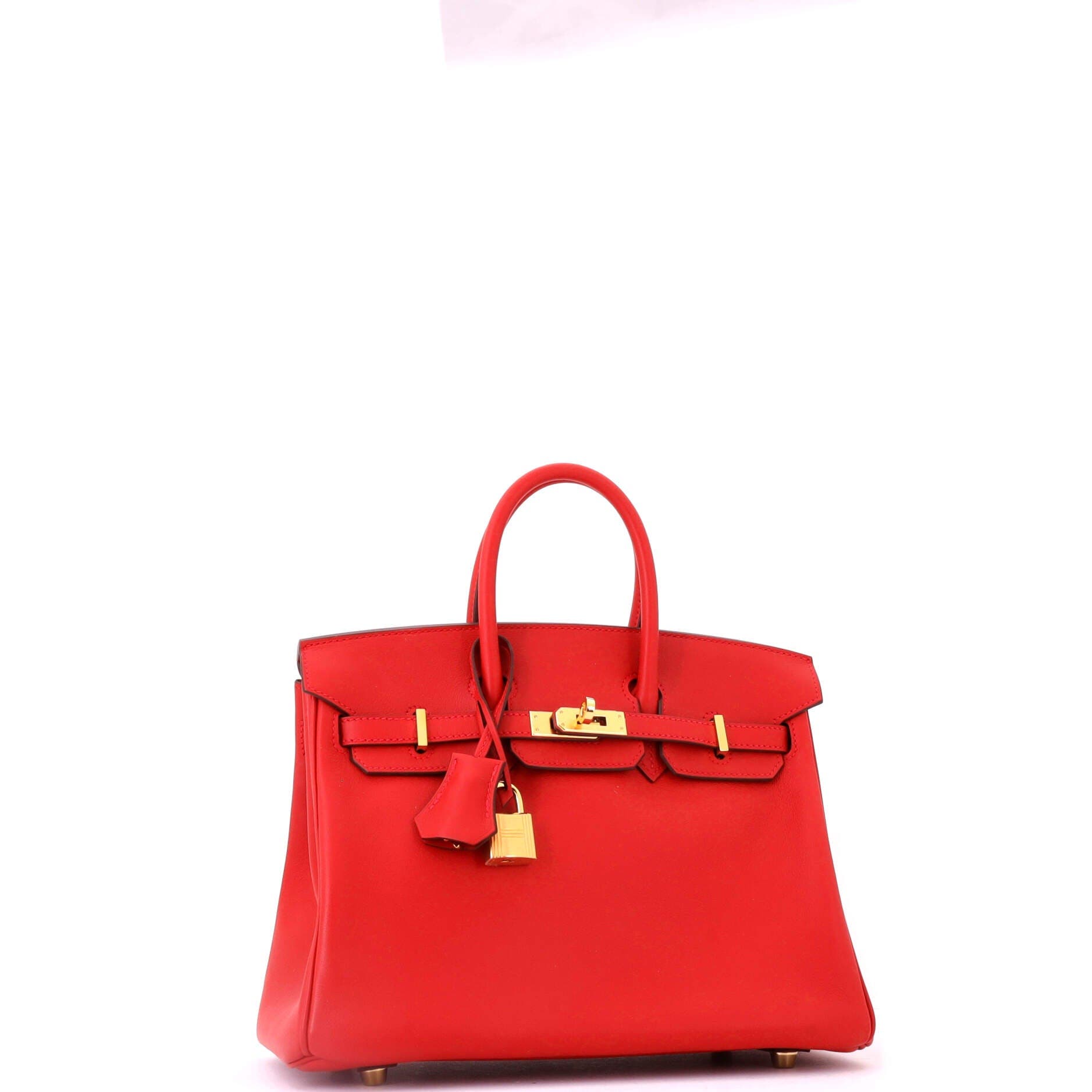 Pre-Owned Hermes Birkin Handbag Red Swift with Gold Hardware 25, Alternate, color, Rouge Casaque