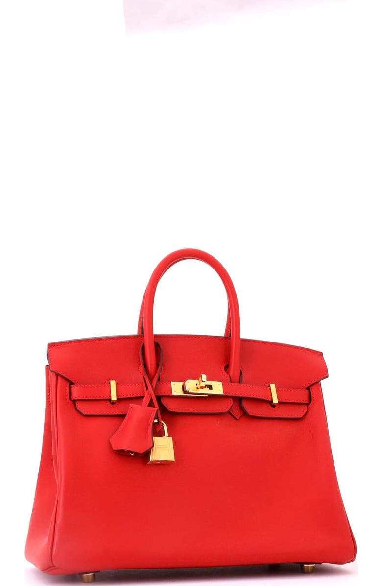 Pre-Owned Hermes Birkin Handbag Red Swift with Gold Hardware 25, Alternate, color, Rouge Casaque