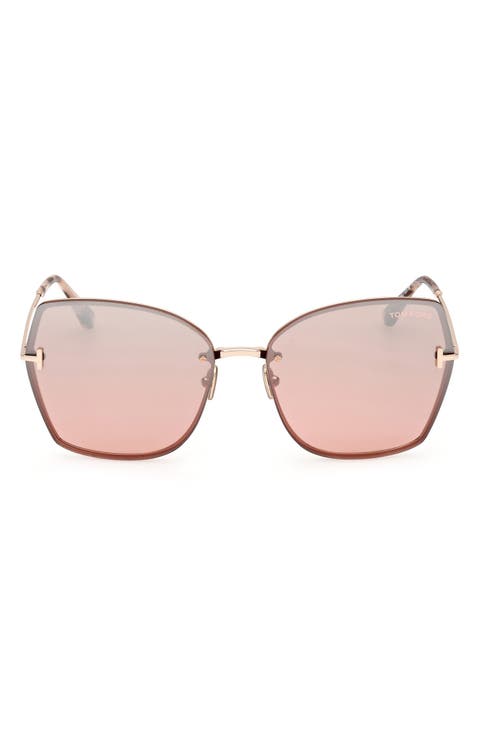 Nickie 62mm Oversize Gradient Butterfly Sunglasses