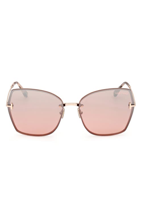 TOM FORD TOM FORD NICKIE 62MM OVERSIZE GRADIENT BUTTERFLY SUNGLASSES