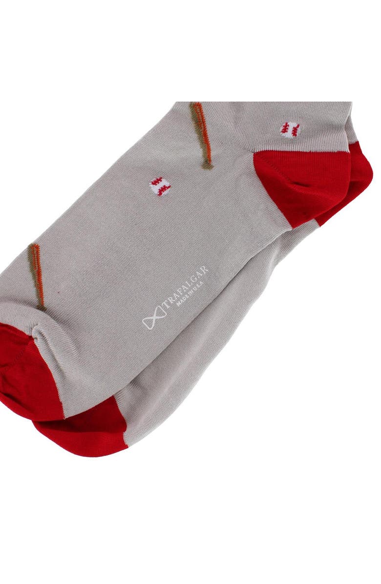 Trafalgar Home Run Baseball & Bat Over The Calf Pima Cotton Novelty Dress Sock, Alternate, color, 