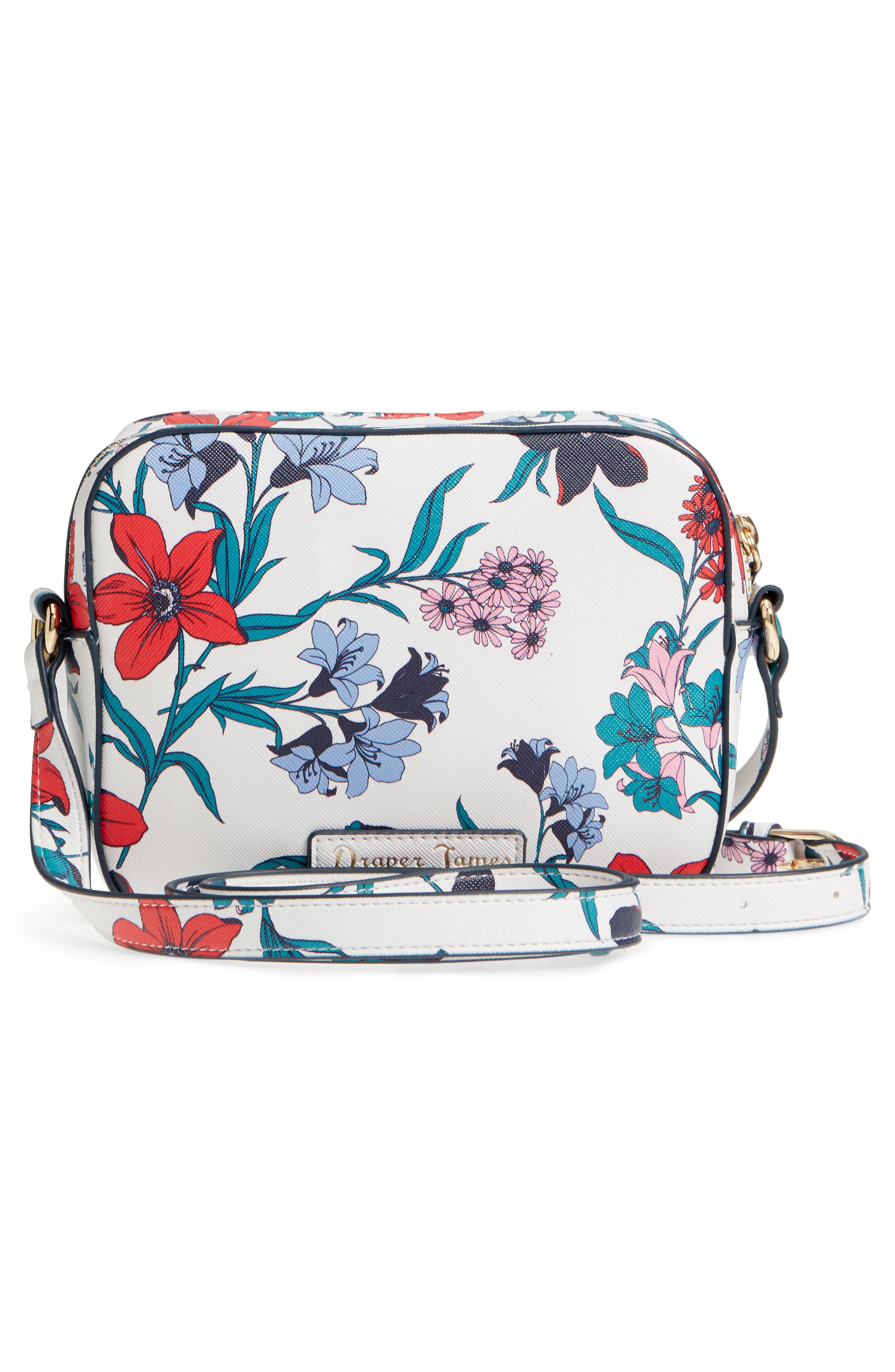 Elliston Floral Faux Leather Camera Bag, Alternate, color, WILLOW WHITE