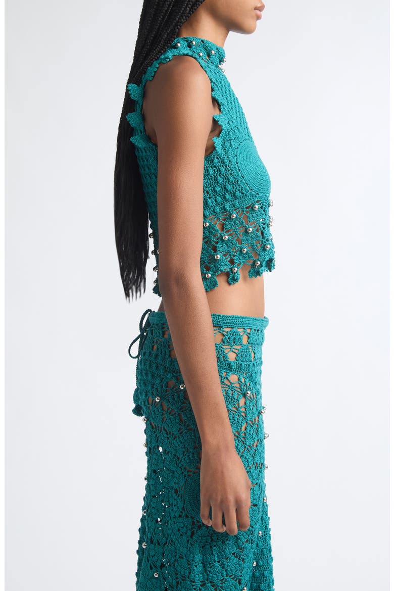 Sleeveless Crochet Top, Alternate, color, GREEN