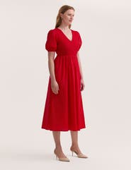 Finery London Jamilla Short Sleeve Cotton Midi Dress