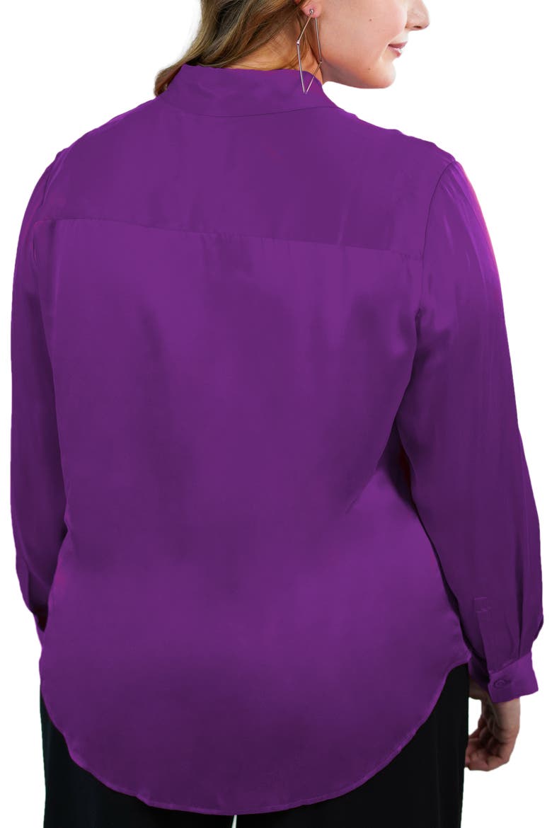 Silk Charmeuse Blouse, Alternate, color, PURPLE